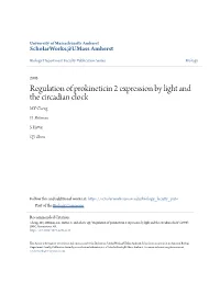 Regulation of Prokineticin 2 Expression by Light and the Circadian Clock MY Cheng