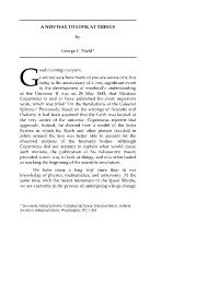 0.0 a New Way to Look at Things George Nield FINAL