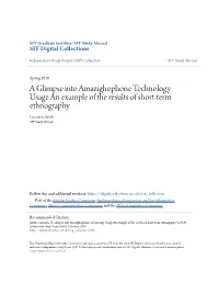 A Glimpse Into Amazighophone Technology Usage an Example of the Results of Short-Term Ethnography Garrison Smith SIT Study Abroad