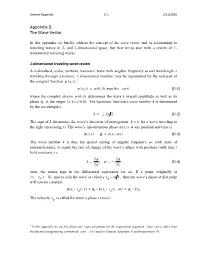 Appendix D: the Wave Vector