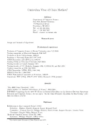 Curriculum Vitae of Claire Mathieu1