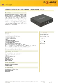 Delock Converter SCART / HDMI &gt; HDMI with Scaler