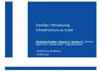 Devops: Introducing Infrastructure-‐As-‐Code