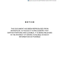 N O T I C E This Document Has Been Reproduced