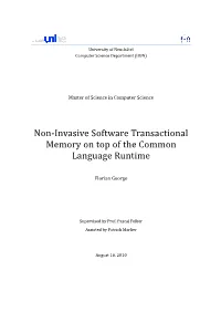 Non-Invasive Software Transactional Memory on Top of the Common Language Runtime