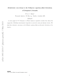 Relativistic Corrections to the Sellmeier Equation Allow Derivation of Demjanov’S Formula