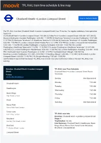 View PDF: TFL RAIL Timetable, Stops And