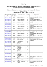 Administration's Replies to Member'