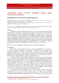 Antagonistic Activity of Three Aspergillus Isolates Against Fusarium Wilt of Banana
