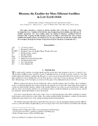 Bloostar, the Enabler for More Efficient Satellites in Low Earth Orbit