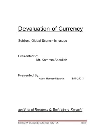 Devaluation of Currency