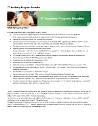 IT Academy Program Benefits