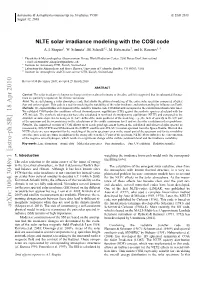 NLTE Solar Irradiance Modeling with the COSI Code