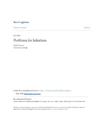 Problems for Infinitism Keith Wynroe University of Cambridge