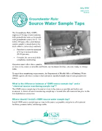 Source Water Sample Taps