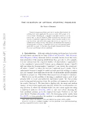 The Duration of Optimal Stopping Problems