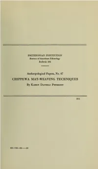 Chippewa Mat-Weaving Techniques