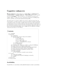 Cognitive Enhancers