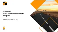 Sonatrach Solar Power Development Program