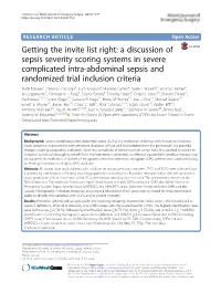 A Discussion of Sepsis Severity Scoring Systems in Severe Complicated