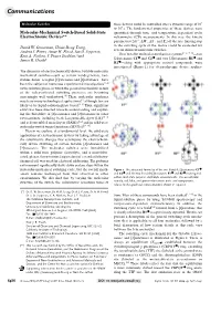 Molecular-Mechanical Switch-Based Solid-State Quantified Through Time- and Temperature-Dependent Cyclic Electrochromic Devices** Voltammetry (CV) Measurements