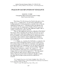 Psalm 109: David's Poem of Vengeance