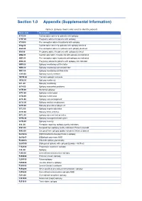 Section 1.0 Appendix (Supplemental Information)