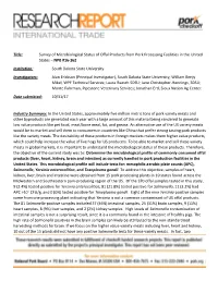 Title: Survey of Microbiological Status of Offal Products from Pork