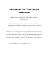 Tunneling Behavior of Bismuth Telluride Nanoplates in Electrical