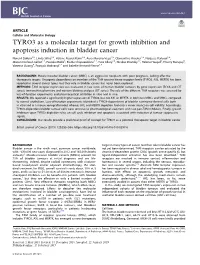TYRO3 As a Molecular Target for Growth Inhibition and Apoptosis Induction in Bladder Cancer