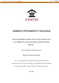 Analysing Trends in Agricultural Output in Ghana 1995