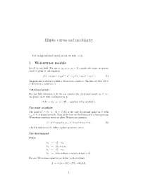 Elliptic Curves and Modularity