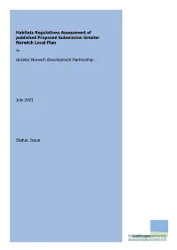 Habitats Regulations Assessment of Published Proposed Submission Greater Norwich Local Plan For