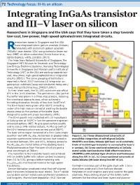 Integrating Ingaas Transistor and III–V Laser on Silicon