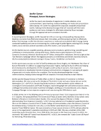 Jenifer Sarver Principal, Sarver Strategies