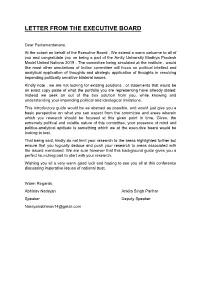Letter from the Executive Board