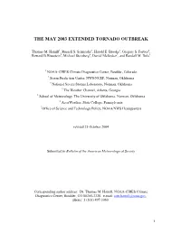 The May 2003 Extended Tornado Outbreak