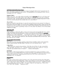 Topical Monologue Jokes