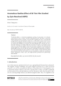 Anomalous Rashba Effect of Bi Thin Film Studied by Spin-Resolved ARPES 79 Applicable to Advanced Spintronic Devices [2, 5, 6]