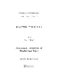 MASTER T H E S I S Automatic Detection of Hindustani Talas