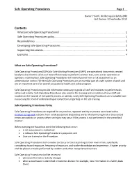 Safe Operating Procedures Guidelines