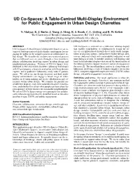 UD Co-Spaces: a Table-Centred Multi-Display Environment for Public Engagement in Urban Design Charrettes