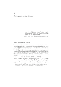 3 Homogeneous Coordinates