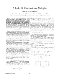 A Radix-10 Combinational Multiplier