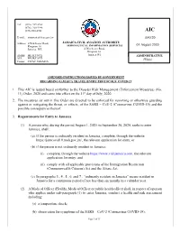 A40/20 01 August 2020 1. This AIC Is Issued Based On/Further to The