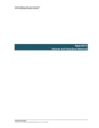 Appendix E: Hazards and Hazardous Materials