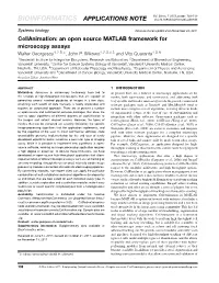 Cellanimation: an Open Source MATLAB Framework for Microscopy Assays Walter Georgescu1,2,3,∗, John P