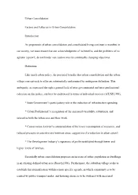 Introduction As Proponents of Urban Consolidation and Conso