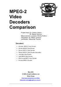 MPEG-2 Video Decoders Comparison