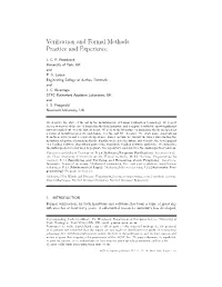 Verification and Formal Methods